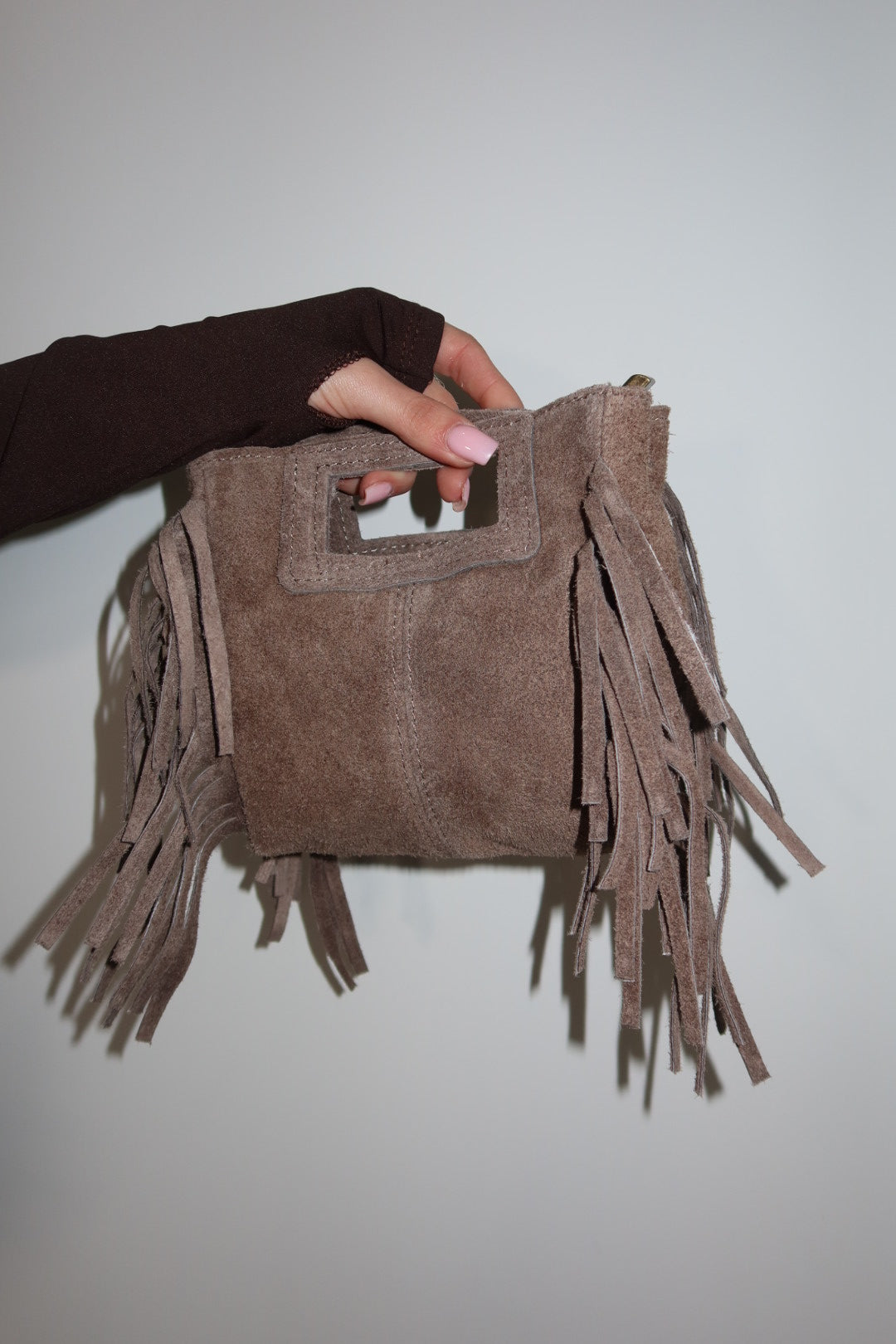 Mini Bag Frange Scamosciata