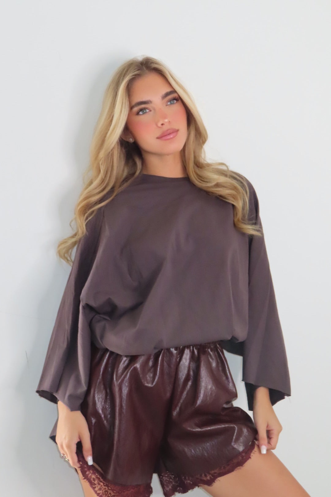 Shorts Pizzo Bordeaux Marrone Nero
